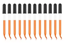 Medicine Art Essential Oils Eye Glass Dropper Pipette 4" Curved Tip 1ml(12 Pack)