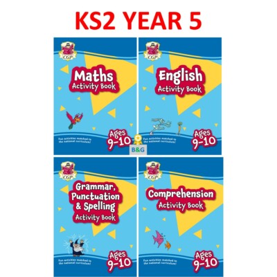 KS2 Year 5 Maths English 4 Pack Home Learning Activity Book with Answer Age 9-10