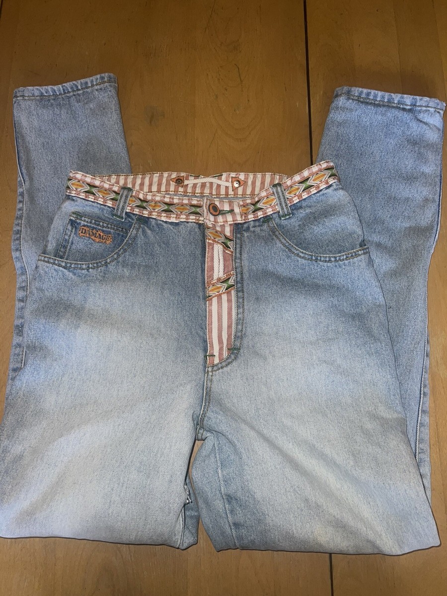 VINTAGE 1990's HIP HOP MAJOR DAMAGE HIGH WASTED TAPERED JEANS 28 x