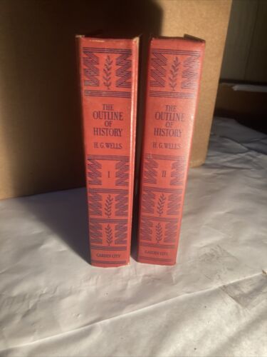 Der Umriss der Geschichte von H.G. Wells Hardbacks Vol 1 und 2