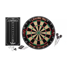 League Pro Sisal 17.75 In. Dartboard with Darts and Accessories