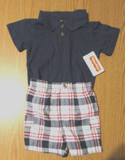 NEW Boys Short Set Size 12 Months Navy Blue NWT  