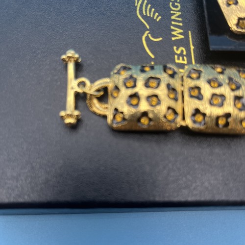 Vintage Gantos Classic Bold Cheetah Leopardenmuster Armband & Ohrringe Set NEU - Bild 3 von 7