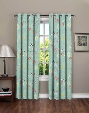 New 2 Pieces Soft Brushed Microfiber Cotton Printed Door Curtains Set - 7 ft