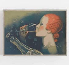 Bar Cart Art, Vintage Wall Art, Bar Wall Decor, Source Verdier