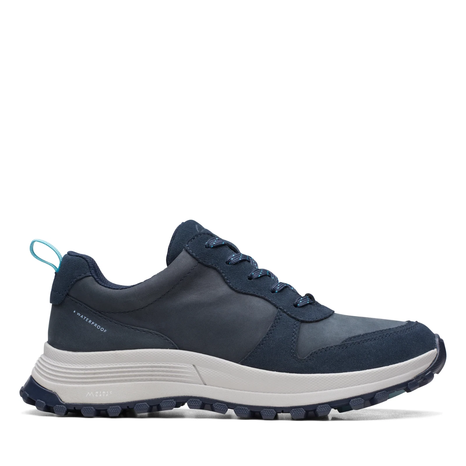Sneakers Clarks nuove con scatola donna ATL TREK FREE WP blu navy nabuk impermeabili