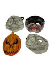 Lot of 4 Halloween Masks Pumpkin Skull Vampire Scary Dracula Rubber Costume