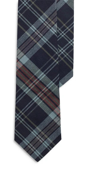 Мужской хлопчатобумажный галстук в клетку цвета индиго Polo Ralph Lauren 125 долларов многоцветный Один размер 16890₽