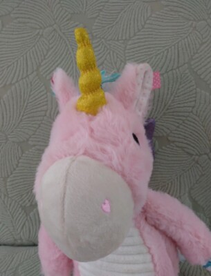 Pink Unicorn Super Sensory Plush 14'' Crinkle Taggies Rattle Make Believe Ideas