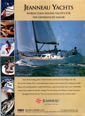 Jeanneau Yachts Sun Odyssey 40.3 Original Vintage Print Ad