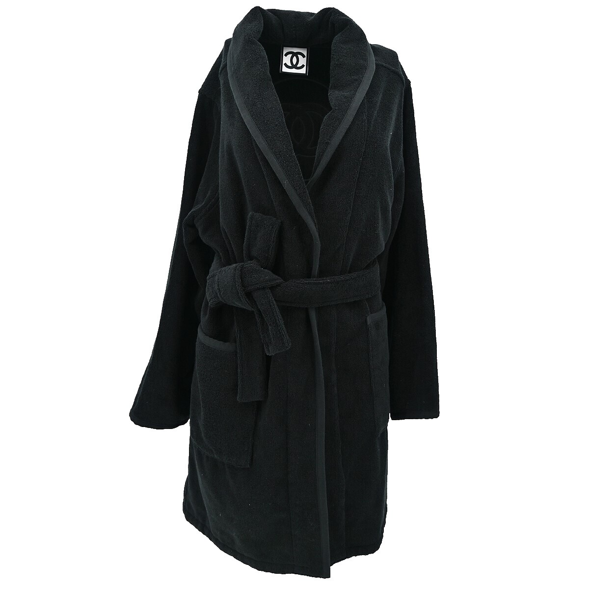 ココビーチ25S◆送料込【CHANEL】bathrobe 黒 Cotton & Cashmere Chanel Robe | eBay