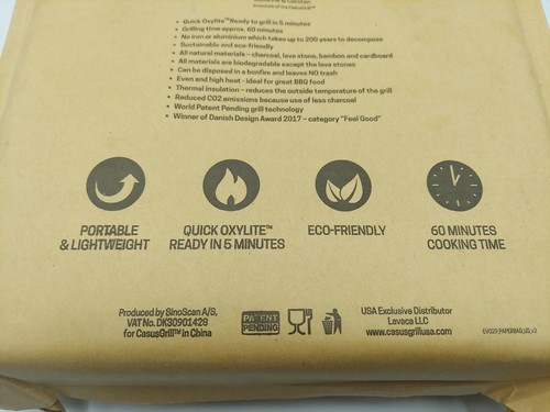 CASUS GRILL Instant Eco Friendly Biodegradable and Disposable Grill Camping NEW - Picture 4 of 6