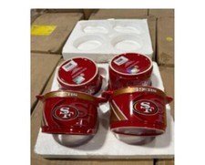 Case Of 4 San Francisco 49ers Soup  Salsa Snack Bowl Ceramic Bowls New Gametime