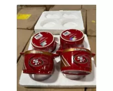 Case Of 4 San Francisco 49ers Soup  Salsa Snack Bowl Ceramic Bowls New Gametime