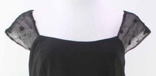 Dani Max Dress Sz 8 Black Floral Mesh Shoulder Polyester Crepe Dress