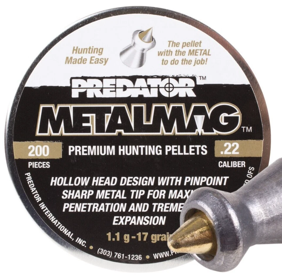 Pistola de aire comprimido premium calibre .22 JSB PREDATOR METALMAG 200 unidades Foto 2 de 3