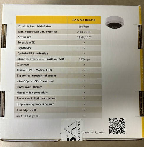 Axis M4308-PLE Network Panoramic Dome Camera 02100-001. - Picture 2 of 5