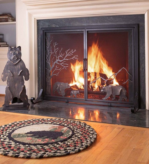 Large Owls Fireplace Fire Screen With Two Doors For Sale Online Ebay