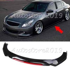 For Infiniti G37 G35 Front Bumper Chin Lip Splitter Spoiler Kit Glossy Black