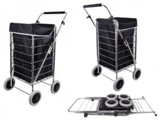 Premium MF 4 Wheel Grocery Shopping Trolley – Foldable Lightweight Market Cart
