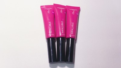 3 tube lot LOREAL INFALLIBLE LIP PAINT 316 WILD ROSE unsealed 