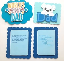 Dad Father Title Sentiment Dimensional Card Front Scrapbook Embellishment 865