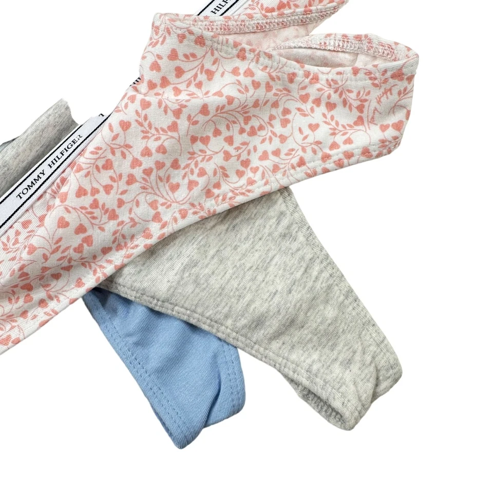 批量 3 件 Tommy Hilfiger 女式大码内裤丁字裤粉色花卉灰色蓝色新品 — 第 3/4 张图片