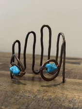 NEW FREE PEOPLE? Faux Turquoise Copper Caged Cuff Metal Bracelet Boho Tribal