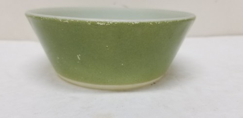 VTG FEDERAL AVOCADO GREEN MILK GLASS CEREAL BOWL 5 1/8" - Picture 5 of 7