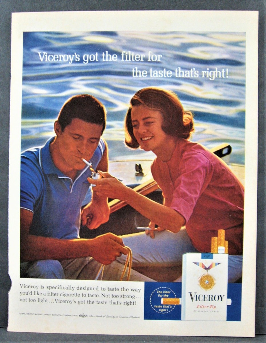 do they still sell viceroy cigarettes Vintage 1965 Viceroy Cigarettes Magazine Ad Full Page