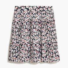 J.Crew SpeckledWildflower Navy Mini Skirt Pleated Sz 12 NWT