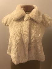 Faux Fur Women's Jacket, Teddy Bear, size small, cap sleeve