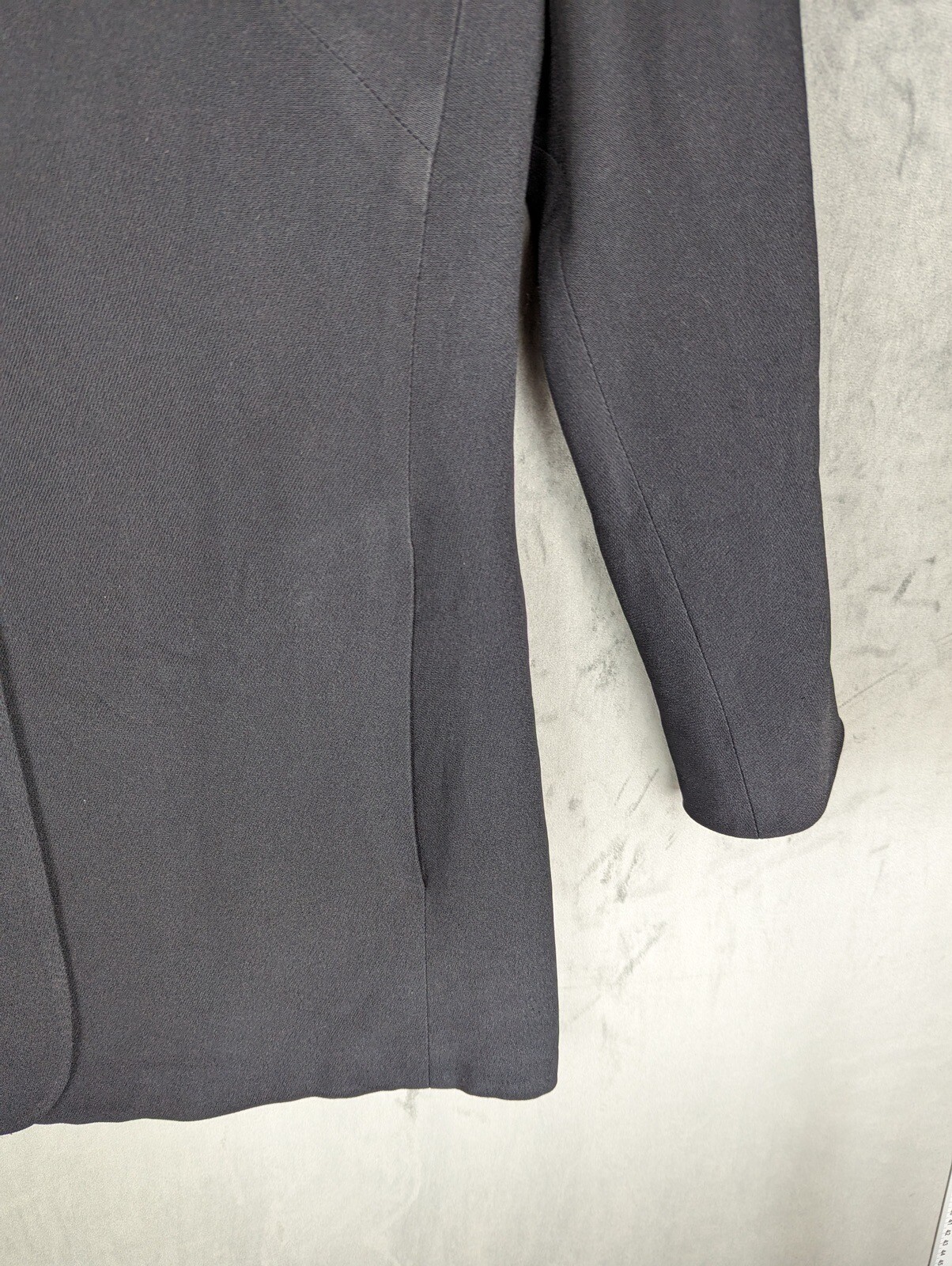 Vintage JAEGER Coat Jacket Size 10 Black Long Sleeve Blazer Made in Great Britai image 6