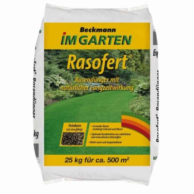 Rasendünger mineralisch organisch 25kg Rasofert 12+3+5  von Beckmann