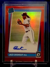 Jazz Chisholm 2021 Donruss Optic Rated Rookie Auto Red Ref #RRS-JC #37/50 RC!