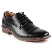 Black Men's Cap Toe Lace Up Oxford Classic Dress Shoes