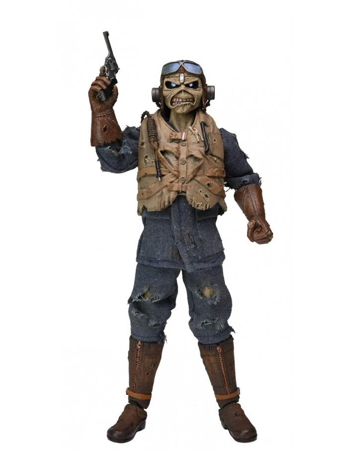 NECA IRON MAIDEN EDDIE ACES HIGH CLOTHED RETRO ACTION DOLL NEW - Immagine 3 di 4