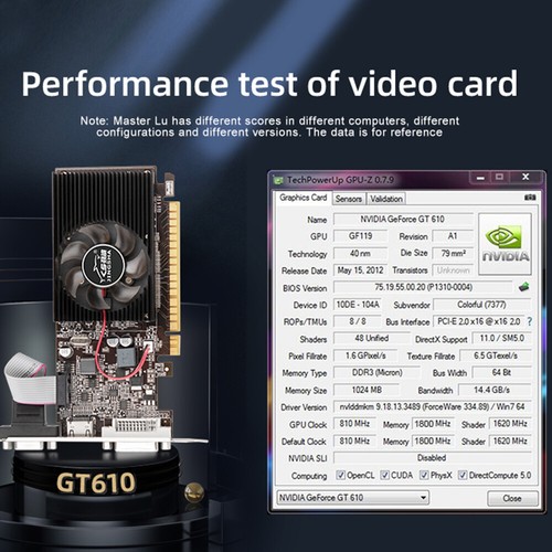 GT610 Graphics 2GB/DDR3/64bit Memory Video Y2D8 - Picture 10 of 11