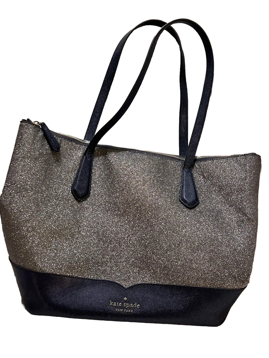 Kate spade outlet silver glitter tote