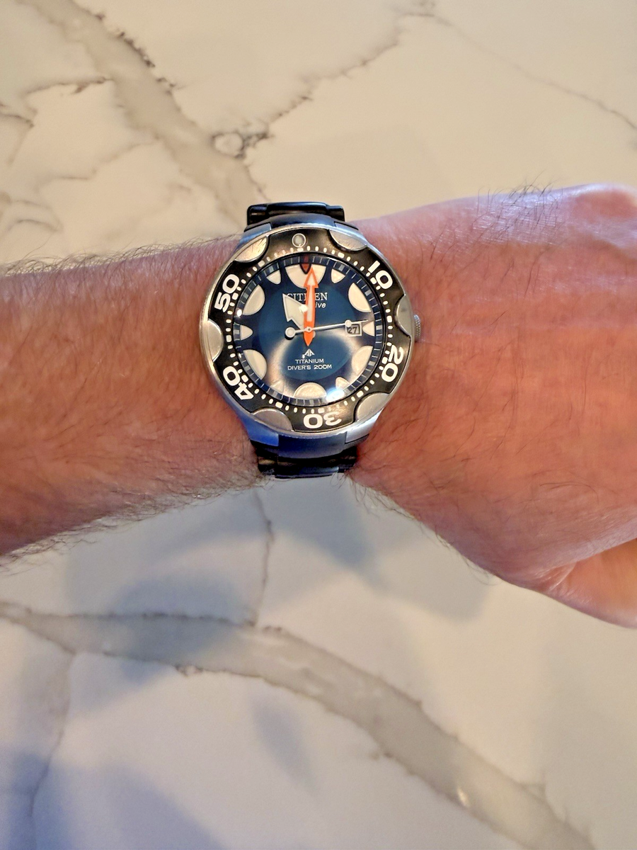 Very Rare Citizen Eco-Drive Orca Titanium Diver's 200M E168