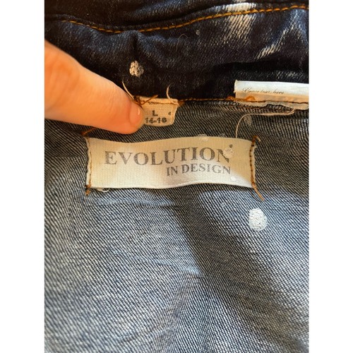 Distressed Denim Girls Jacket Size Large 14 / 16 Evolution in Design - Picture 3 of 3
