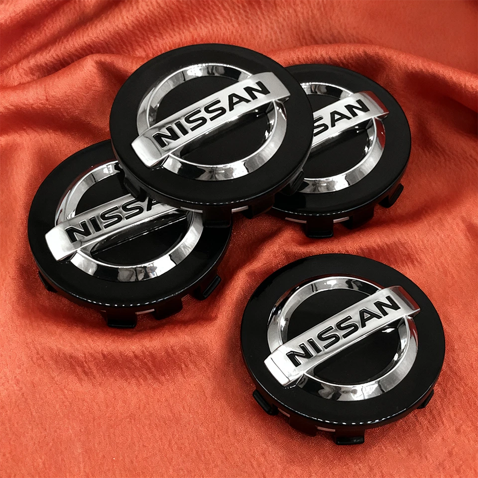 4x Black & Silver 54mm Wheel Center Caps Fit 40343AU51 For Altima Maxima Murano Foto 3 de 4