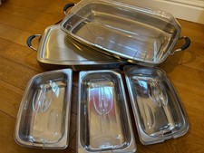 Versatile Kitchenmaster stainless steel hostess warming tray set