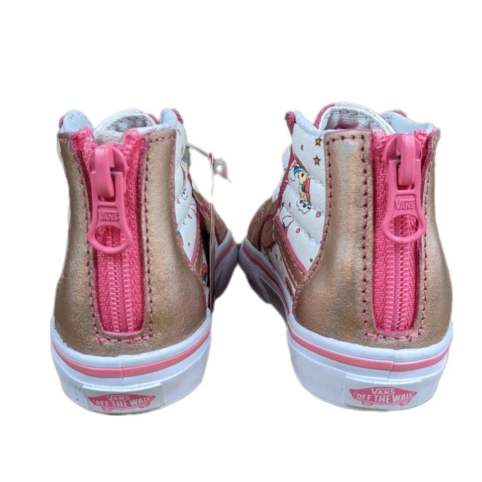 Vans Sk8-Hi молнии кроссовки обувь единорог радуга розовый ребенка ясельного возраста девочки размер 5 новый с Ярлыками - Изображение 3 из 4