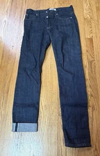 LN Naked & Famous Jeans Forever Blue Selvedge Super Guy Raw Denim, 32 x 36