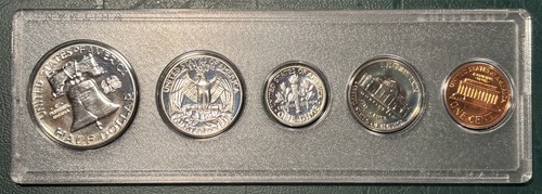 1961 Phila US Mint 5-Coin PROOF Set 90% Silver In Whitman Holder Bright BU - Picture 2 of 3