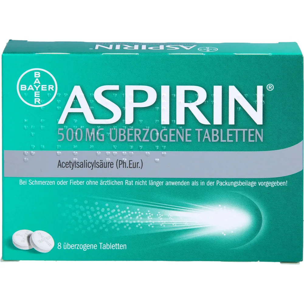 ASPIRIN 500 mg überzogene Tabletten 8 St PZN 10203595