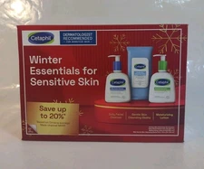 Cetaphil-Winter Essentials Set For Sensitive Skin - Cleanser, Cloths, Lotion New