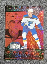 JORI LEHTERA Red PMG Rookie Card #81/100 2014-15 Fleer Showcase Metal Universe. rookie card picture
