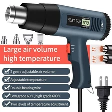 Heat Gun Tool Dual Temp Hot Air Gun With 4Nozzle for Epoxy Resin, Rust Loosening